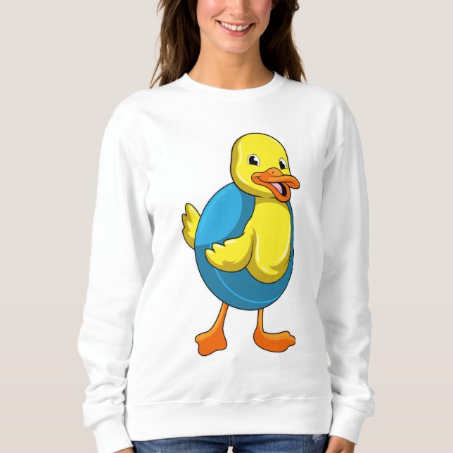 Camiseta Pato a Nadar com anel de Natação (Frente)