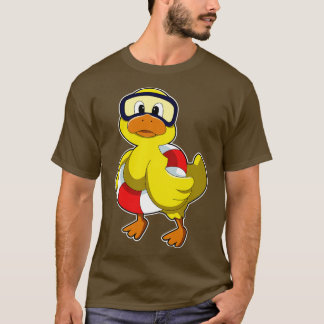 Camiseta Pato a Nadar com óculos de mergulho em anel de Nat