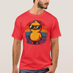 Camiseta Pato Amarelo Legal de Óculos de Sol Menino dos Ano