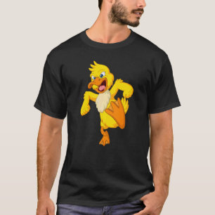 Camiseta Pato Amarelo Mau de aves de capoeira com raiva, d