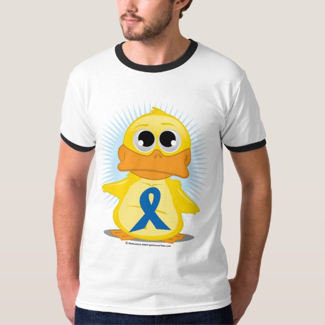 Camiseta Pato azul da fita da consciência (Frente)