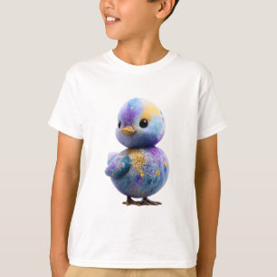 Camiseta Pato Bebê Colorido Pintado com Salpicos para Crian