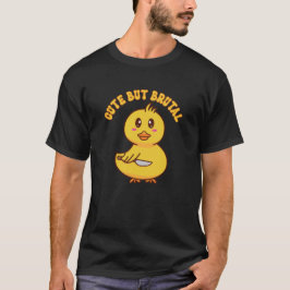 Camiseta Pato bonito, mas brutal, com faca
