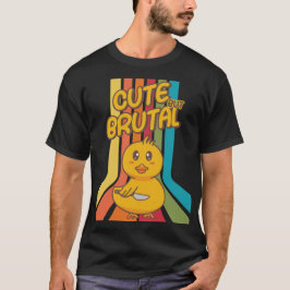 Camiseta Pato bonito, mas brutal, com faca