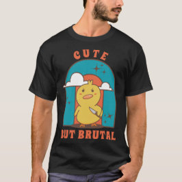 Camiseta Pato bonito, mas brutal, com faca