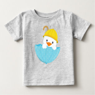 Camiseta Pato Bonito, Pato Bebê, Pato Com Guarda-Chuva