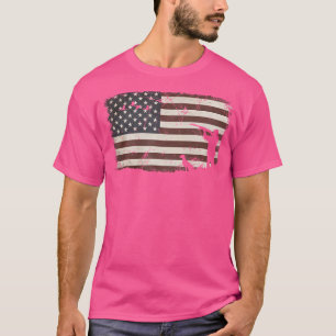 Camiseta Pato caçando bandeira americana Dia de Ação de Gra