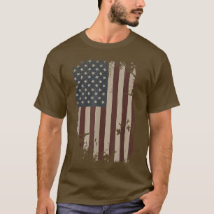 Camiseta Pato Caçando Bandeira Americana Vintage Hunter Duc