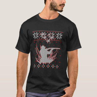 Camiseta Pato caçando doce de Natal feio Ch caçador de pato