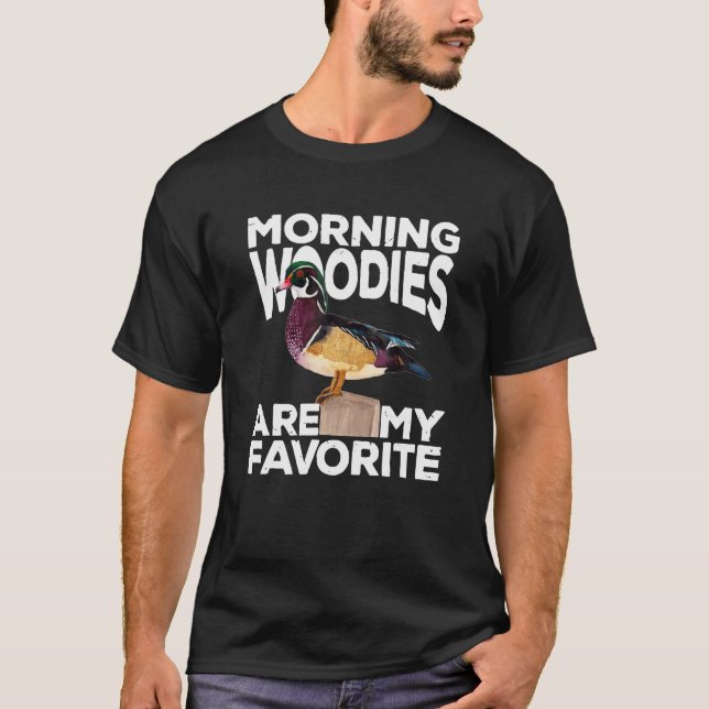Camiseta Pato Caçando Florestas De Manhã São Meu Tee Favori (Frente)