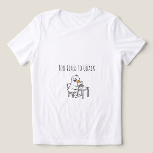 Camiseta Pato Café Sonolento Mulheres Engraçadas e Fofas no