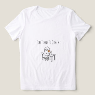 Camiseta Pato Café Sonolento Mulheres Engraçadas e Fofas no