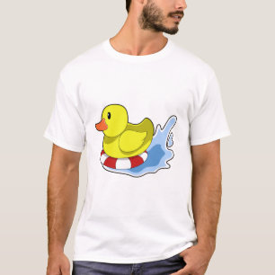 Camiseta Pato com anel de Natação em água.PNG