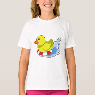 Camiseta Pato com anel de Natação em água.PNG