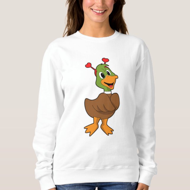 Camiseta Pato com banda de ouvido do coração (Frente)