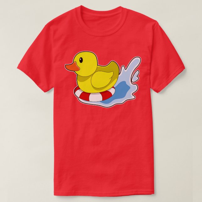 Camiseta Pato com bóia na água (Frente do Design)