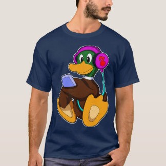 Camiseta Pato com fone de ouvido telefônico