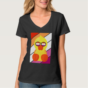 Camiseta Pato Com Orgulho Bandeira Lésbica Lgbtq Aliado Org