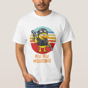 Camiseta Pato com pistolas, Vintage louca, Pew Pew Pew Mada