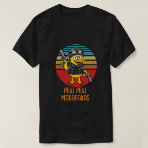 Camiseta Pato com pistolas, Vintage louca, Pew Pew Pew Mada