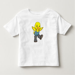 Camiseta Pato como agricultor com botas