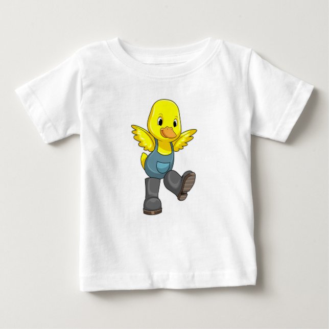 Camiseta Pato como agricultor com botas (Frente)