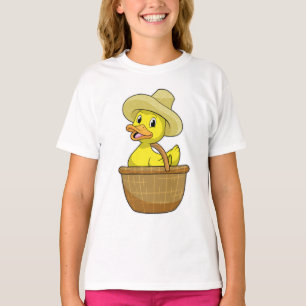 Camiseta Pato como agricultor com cesto