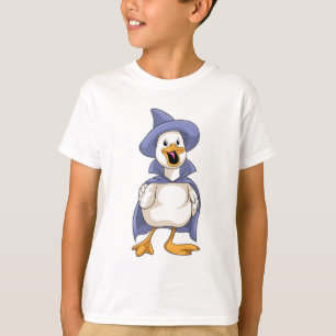 Camiseta Pato como bruxa com chapéu