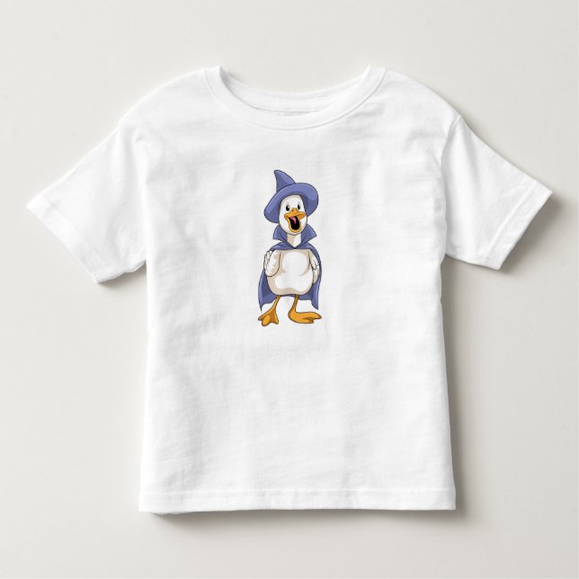 Camiseta Pato como bruxa com chapéu (Frente)