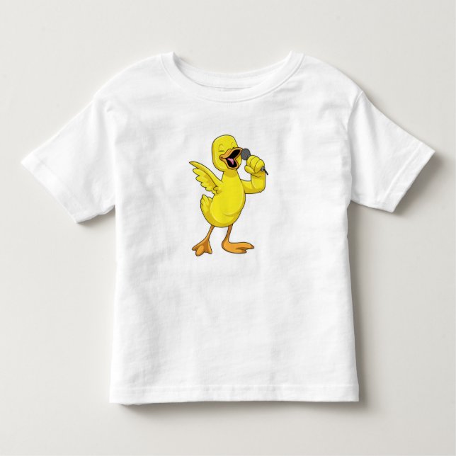 Camiseta Pato como Cantor com Microfone (Frente)