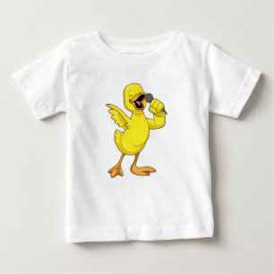 Camiseta Pato como Cantor com Microfone