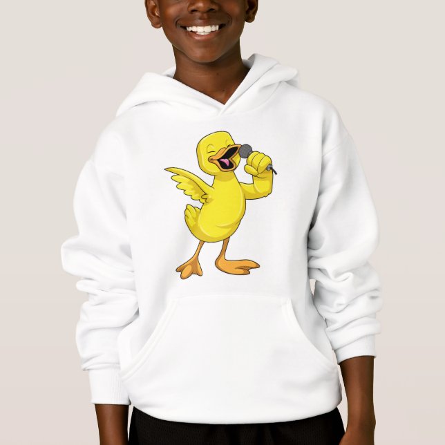 Camiseta Pato como Cantor com Microfone (Frente)