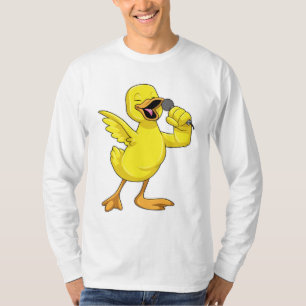 Camiseta Pato como Cantor com Microfone
