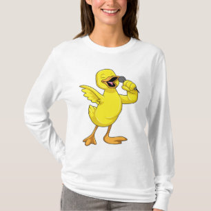 Camiseta Pato como Cantor com Microfone