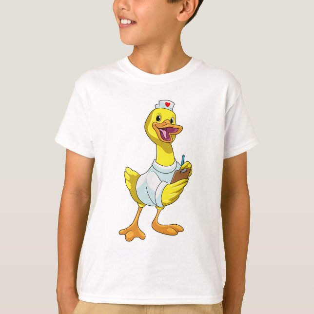 Camiseta Pato como enfermeira com coração (Frente)