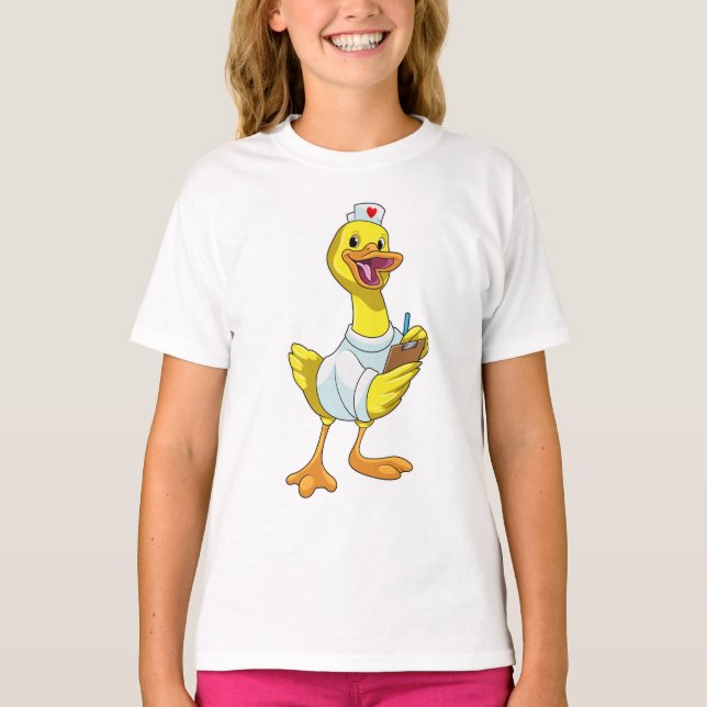 Camiseta Pato como enfermeira com coração (Frente)