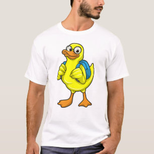 Camiseta Pato como estudante com mochila