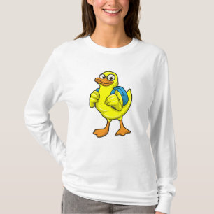 Camiseta Pato como estudante com mochila