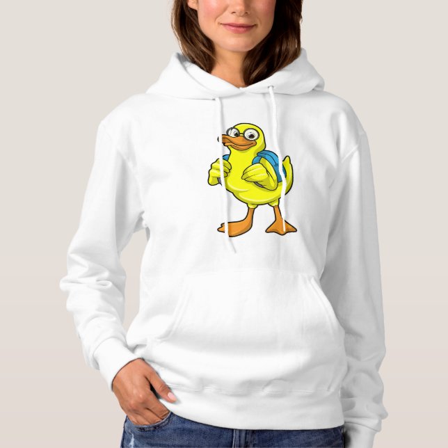 Camiseta Pato como estudante com mochila (Frente)