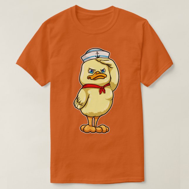Camiseta Pato como Marinheiro com Saudação Militar (Frente do Design)