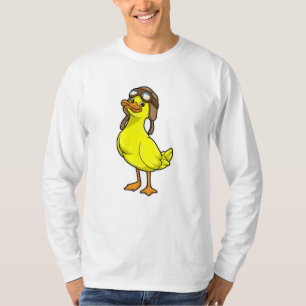 Camiseta Pato como piloto com Boné e óculos