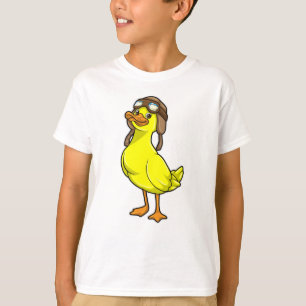 Camiseta Pato como piloto com Boné e óculos