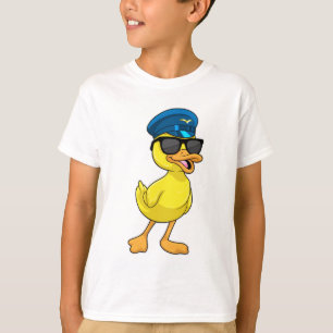 Camiseta Pato como Piloto com chapéu Piloto
