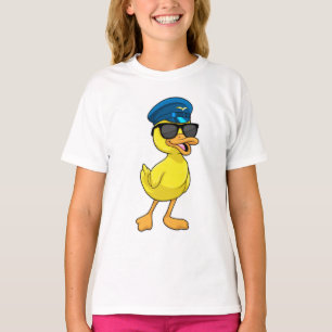 Camiseta Pato como Piloto com chapéu Piloto