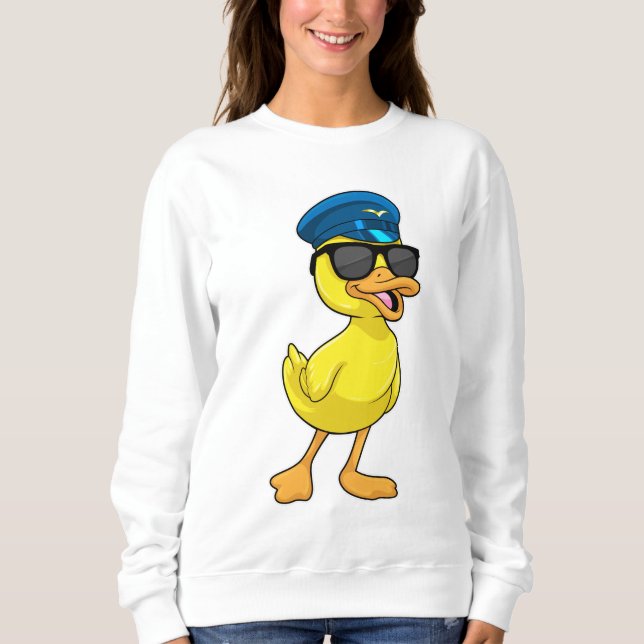 Camiseta Pato como Piloto com chapéu Piloto (Frente)