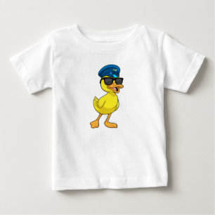 Camiseta Pato como Piloto com chapéu Piloto