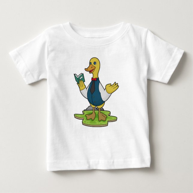 Camiseta Pato como professor com livro (Frente)