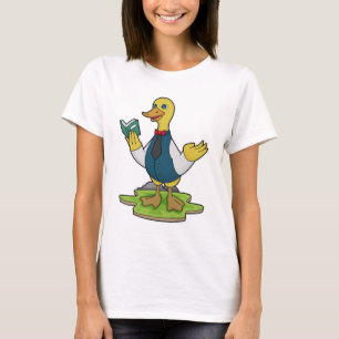 Camiseta Pato como professor com livro