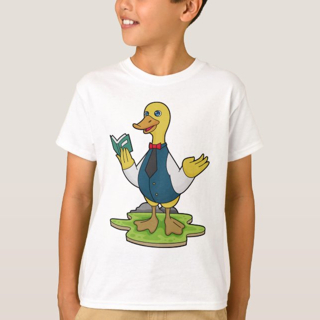 Camiseta Pato como professor com livro (Frente)