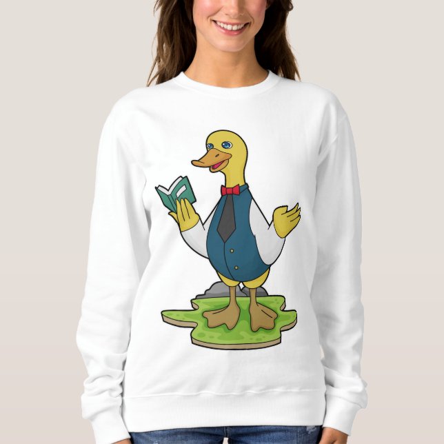 Camiseta Pato como professor com livro (Frente)